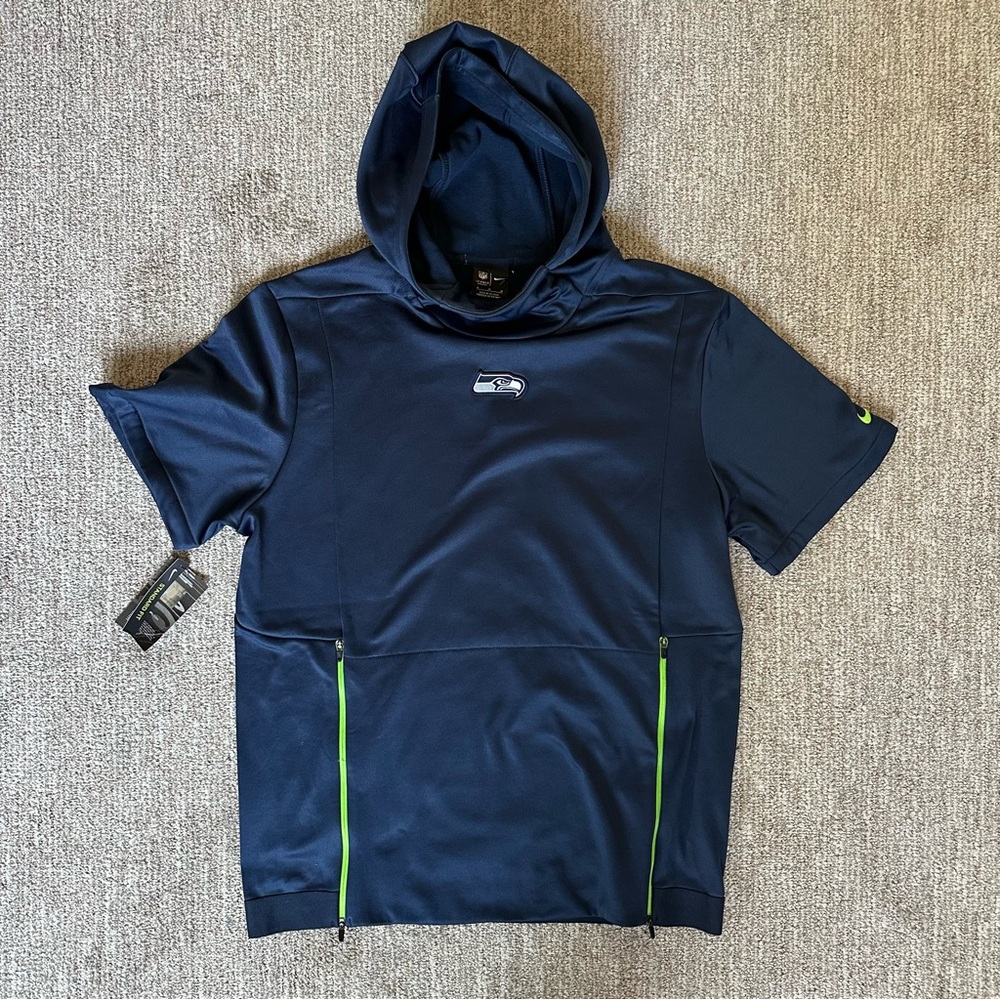 Nike Seattle Seahawks NFL Authentic Sideline Apparel Short Sleeve Hoodie